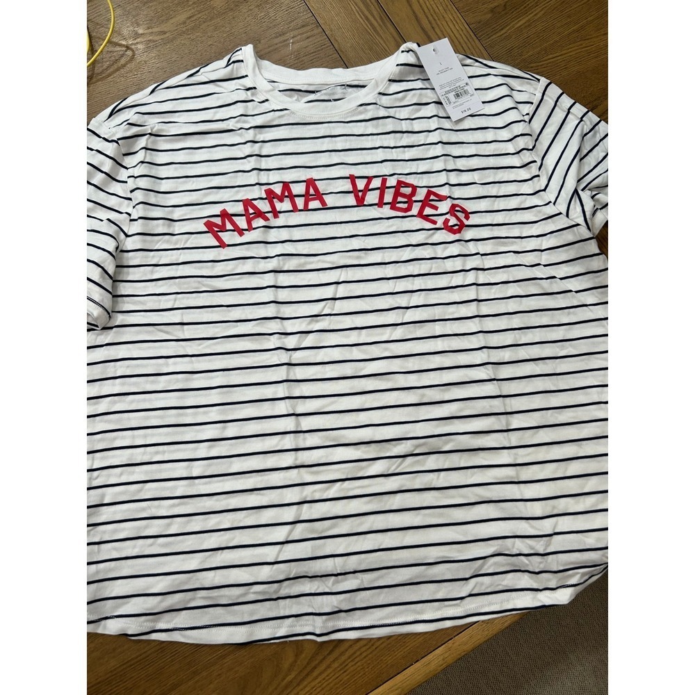 Ingrid & Isabel Mama Vibes Striped T-Shirt - Women's Size L